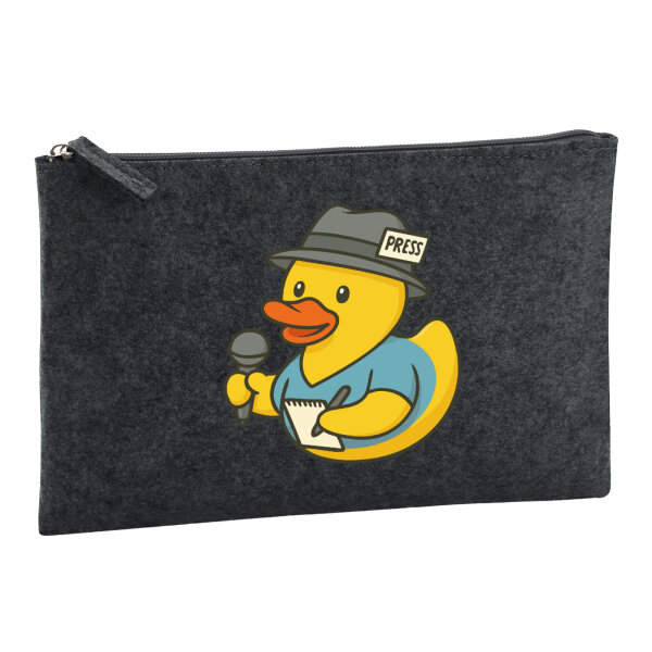 Kulturbeutel Quietscheente Journalismus Comic Gummiente 1 Liter Charcoal