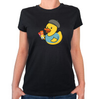 Damen T-Shirt Quietscheente Grafikdesign Comic Gummiente