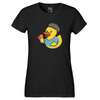 Damen T-Shirt Quietscheente Grafikdesign Comic Gummiente