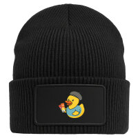 Beanie mit Patch Quietscheente Grafikdesign Comic...