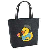 Filz Shopper Quietscheente Grafikdesign Comic Gummiente...