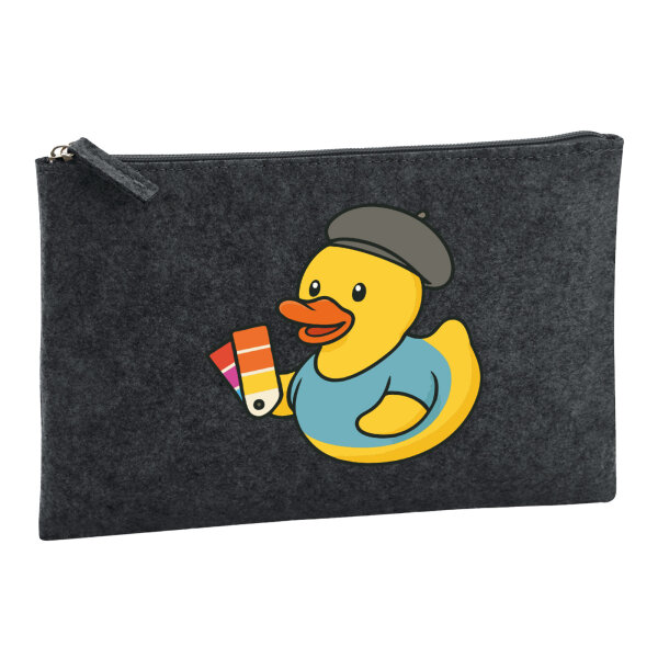 Kulturbeutel Quietscheente Grafikdesign Comic Gummiente 1 Liter Charcoal