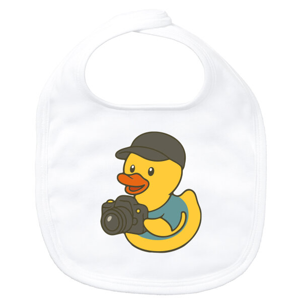 Baby Lätzchen Quietscheente Fotografie Comic Gummiente Klettverschluss