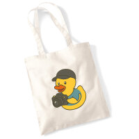 Jutebeutel Quietscheente Fotografie Comic Gummiente 10 Liter