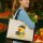Jutetasche Quietscheente Fotografie Comic Gummiente 21 Liter Black