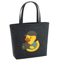 Filz Shopper Quietscheente Fotografie Comic Gummiente 22...
