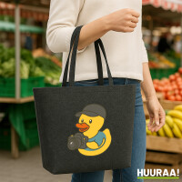 Filz Shopper Quietscheente Fotografie Comic Gummiente 22...