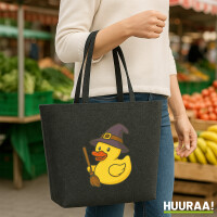 Filz Shopper Quietscheente Hexe Comic Gummiente 22 Liter