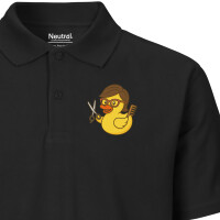 Herren Polo Shirt Quietscheente Friseurin Comic Gummiente