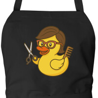 Schürze Quietscheente Friseurin Comic Gummiente mit...