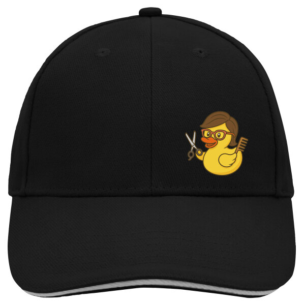 Kappe Quietscheente Friseurin Comic Gummiente