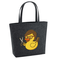 Filz Shopper Quietscheente Friseurin Comic Gummiente 22...