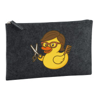 Kulturbeutel Quietscheente Friseurin Comic Gummiente 1...