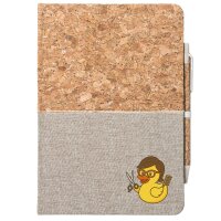 Notizbuch A5 Quietscheente Friseurin Comic Gummiente 80...