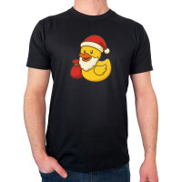 Herren T-Shirt Quietscheente Weihnachtsmann Comic Gummiente