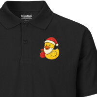 Herren Polo Shirt Quietscheente Weihnachtsmann Comic...