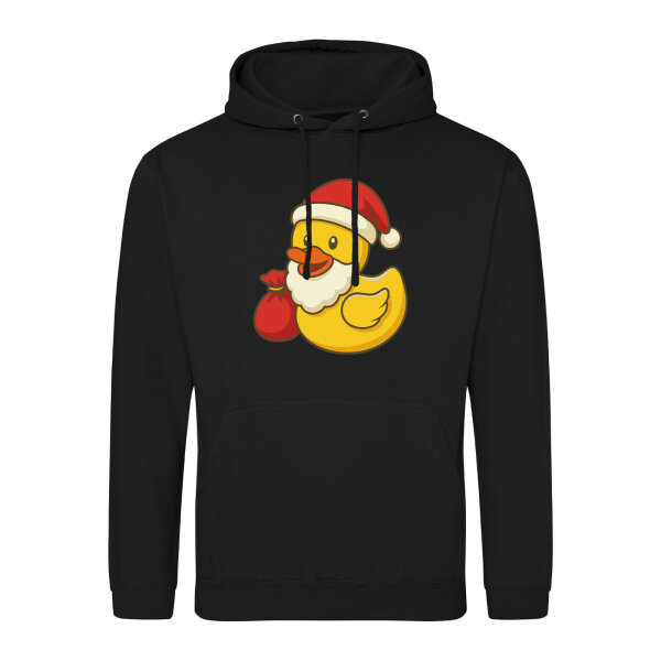 Unisex Hoodie Quietscheente Weihnachtsmann Comic Gummiente
