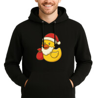 Unisex Hoodie Quietscheente Weihnachtsmann Comic Gummiente