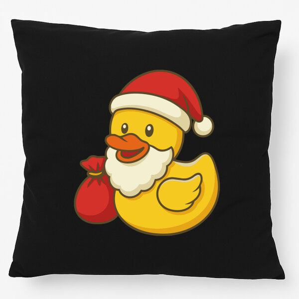 Kissen Quietscheente Weihnachtsmann Comic Gummiente 40x40cm