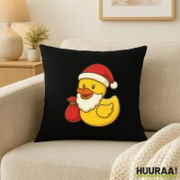 Kissen Quietscheente Weihnachtsmann Gummiente 40x40cm