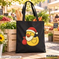 Jutebeutel Quietscheente Weihnachtsmann Gummiente 10 Liter