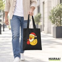 Jutebeutel Quietscheente Weihnachtsmann Gummiente 10 Liter