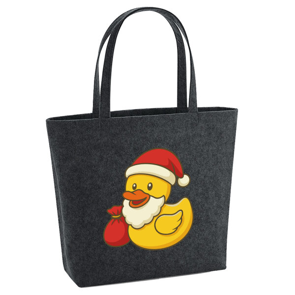 Filz Shopper Quietscheente Weihnachtsmann Comic Gummiente 22 Liter