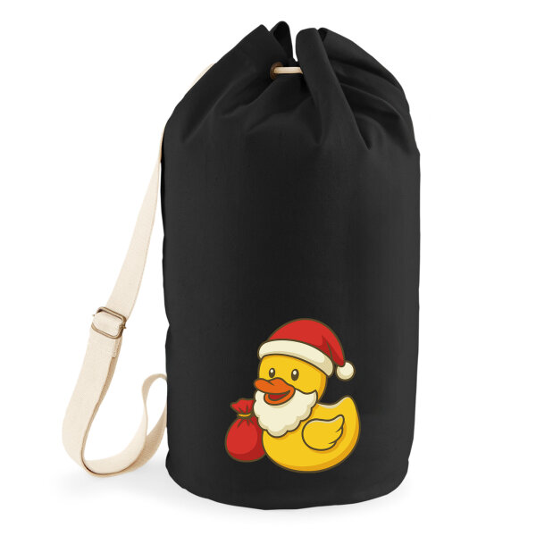 Seesack Quietscheente Weihnachtsmann Comic Gummiente 20 Liter Black