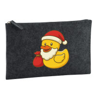 Kulturbeutel Quietscheente Weihnachtsmann Comic Gummiente 1 Liter Charcoal