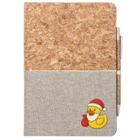Notizbuch A5 Quietscheente Weihnachtsmann Comic Gummiente...