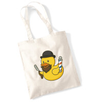 Jutebeutel Quietscheente Barbershop Comic Gummiente 10 Liter