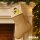 Weihnachtsstrumpf Quietscheente Barbershop Comic Gummiente Beige Jute