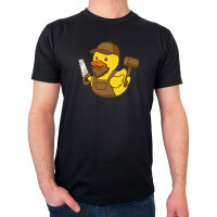 Herren T-Shirt Quietscheente Schreinerei Comic Gummiente
