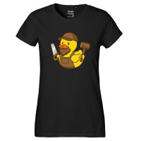 Damen T-Shirt Quietscheente Schreinerei Comic Gummiente