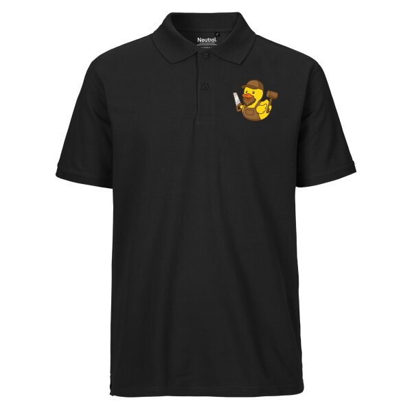 Herren Polo Shirt Quietscheente Schreinerei Comic Gummiente