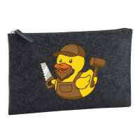 Kulturbeutel Quietscheente Schreinerei Comic Gummiente 1 Liter Charcoal