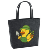 Filz Shopper Quietscheente Gartenbau Comic Gummiente 22...