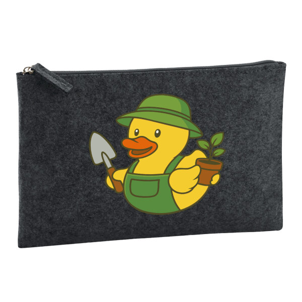 Kulturbeutel Quietscheente Gartenbau Comic Gummiente 1 Liter Charcoal