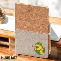 Notizbuch A5 Quietscheente Gartenbau Comic Gummiente 80...