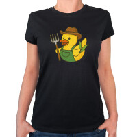 Damen T-Shirt Quietscheente Landwirtschaft Comic Gummiente