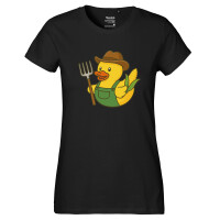 Damen T-Shirt Quietscheente Landwirtschaft Comic Gummiente