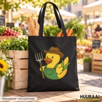 Jutebeutel Quietscheente Landwirtschaft Gummiente 10 Liter