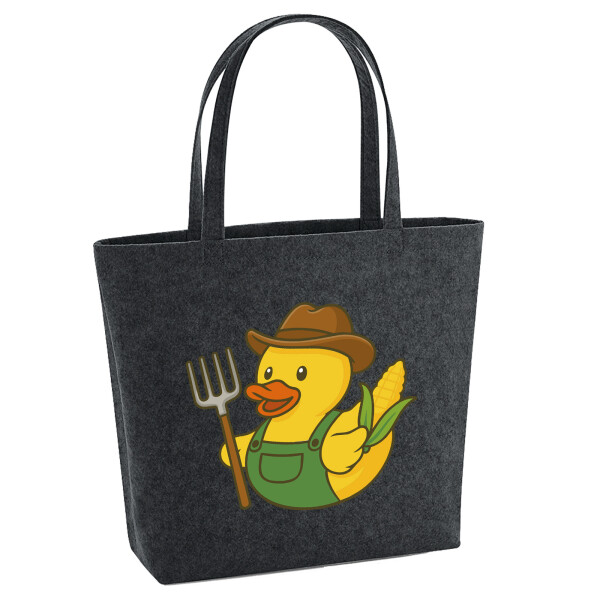 Filz Shopper Quietscheente Landwirtschaft Comic Gummiente 22 Liter