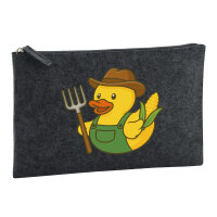 Kulturbeutel Quietscheente Landwirtschaft Comic Gummiente 1 Liter Charcoal