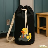 Seesack Quietscheente Chef Comic Gummiente 20 Liter Black