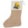 Weihnachtsstrumpf Quietscheente Chef Comic Gummiente Beige Jute
