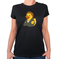 Damen T-Shirt Quietscheente Chefin Comic Gummiente