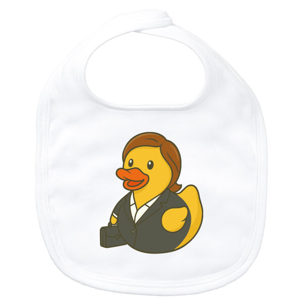 Baby Lätzchen Quietscheente Chefin Comic Gummiente Klettverschluss