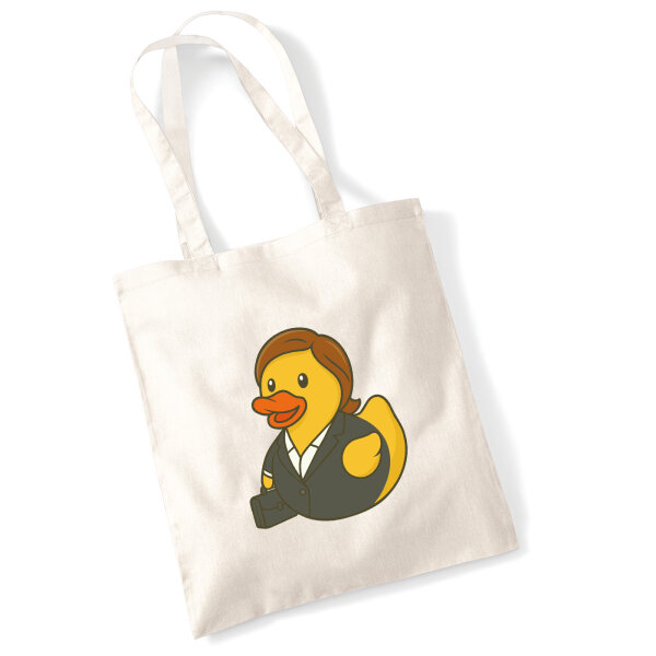 Jutebeutel Quietscheente Chefin Comic Gummiente 10 Liter