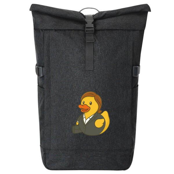 Kurierrucksack Quietscheente Chefin Comic Gummiente 30-44 Liter Black Melange